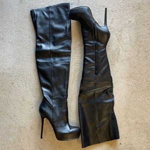 Thigh high leather boots